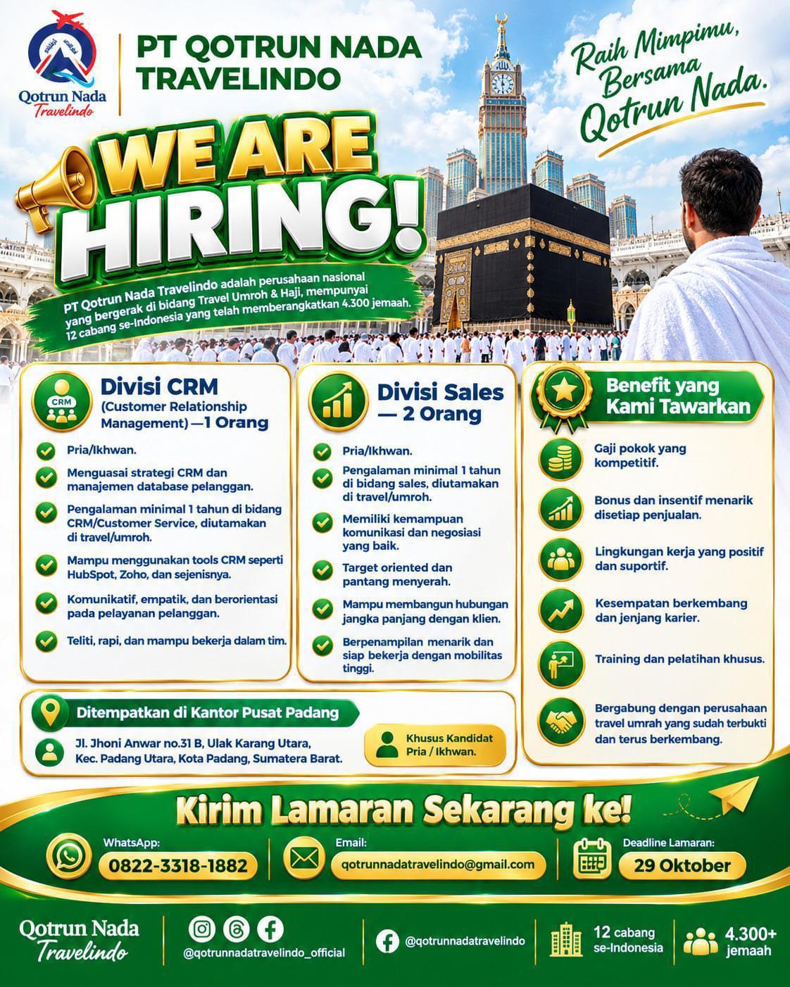 DIVISI CRM & SALES – PT Qotrun Nada Travelindo
