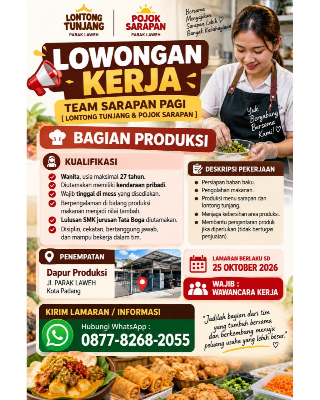 BAGIAN PRODUKSI  TEAM SARAPAN PAGI – POJOK SARAPAN PARAK LAWEH