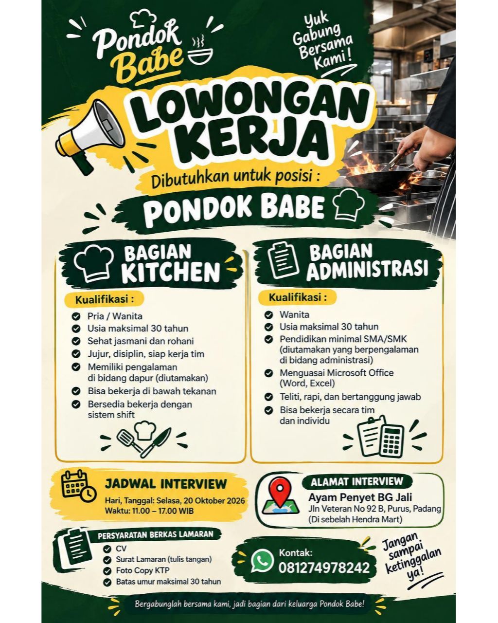 Kitchen – Administrasi – Sop Babe