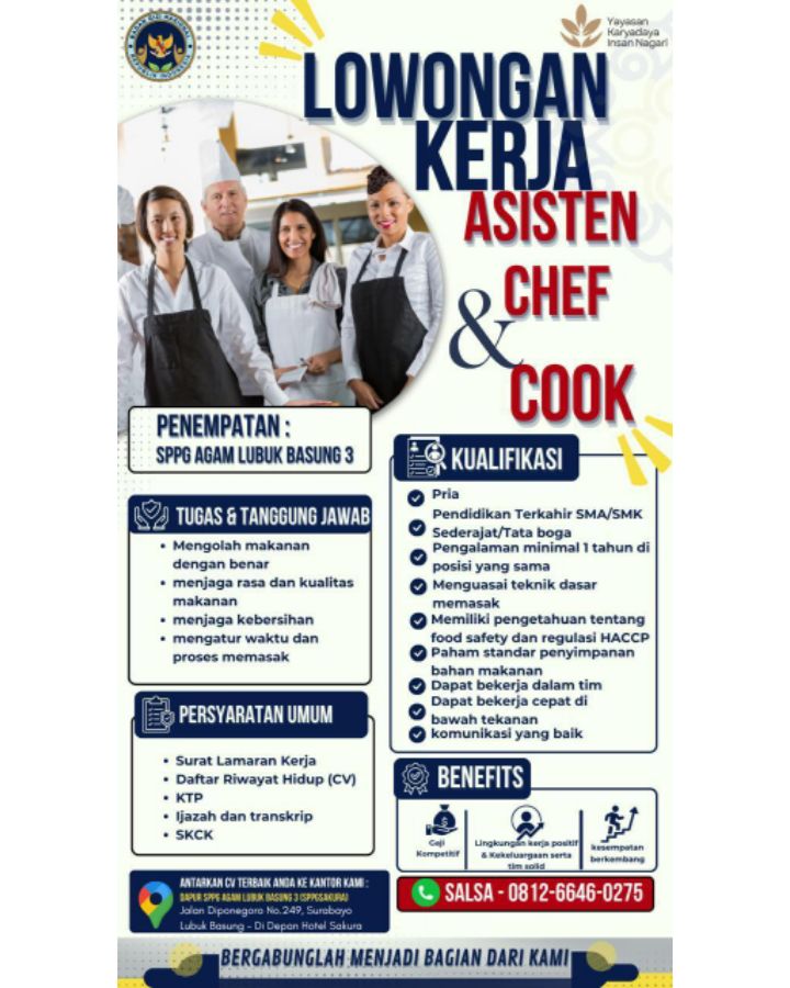 Asisten Chef & Cocok – SPPG AGAM Lubuk Basung 3