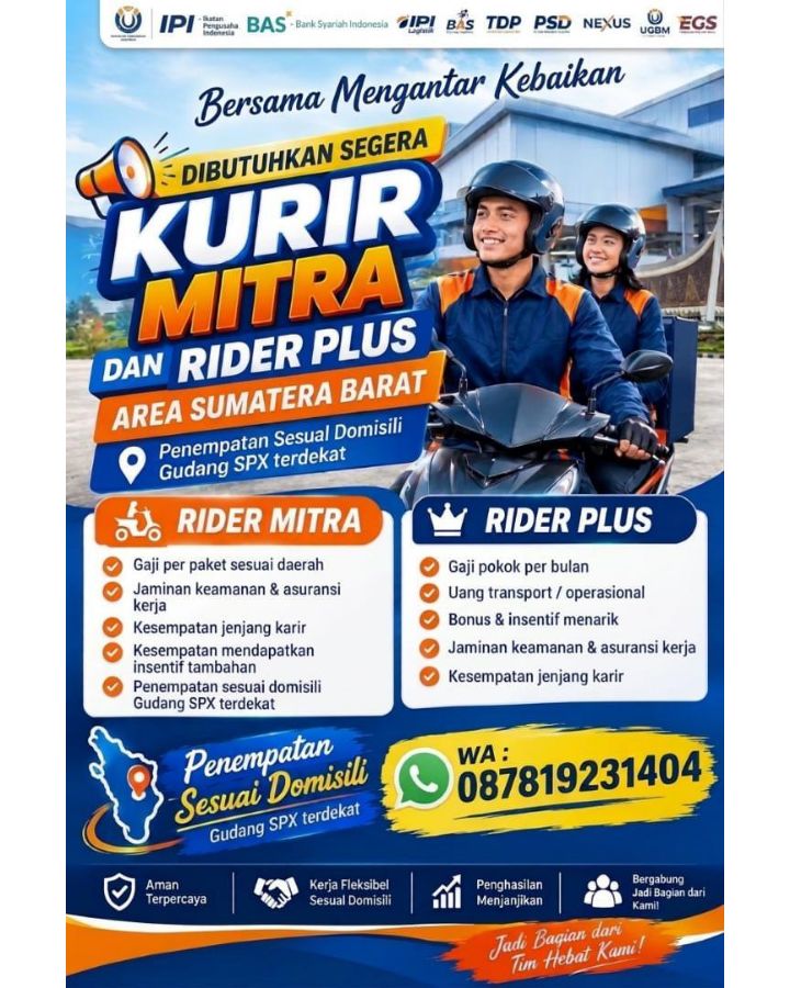 Kurir SPX dan Rider Plus