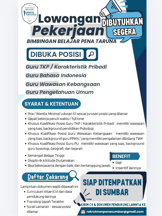 Guru – Bimbingan Belajar PENA TARUNA CAB. SUMBAR