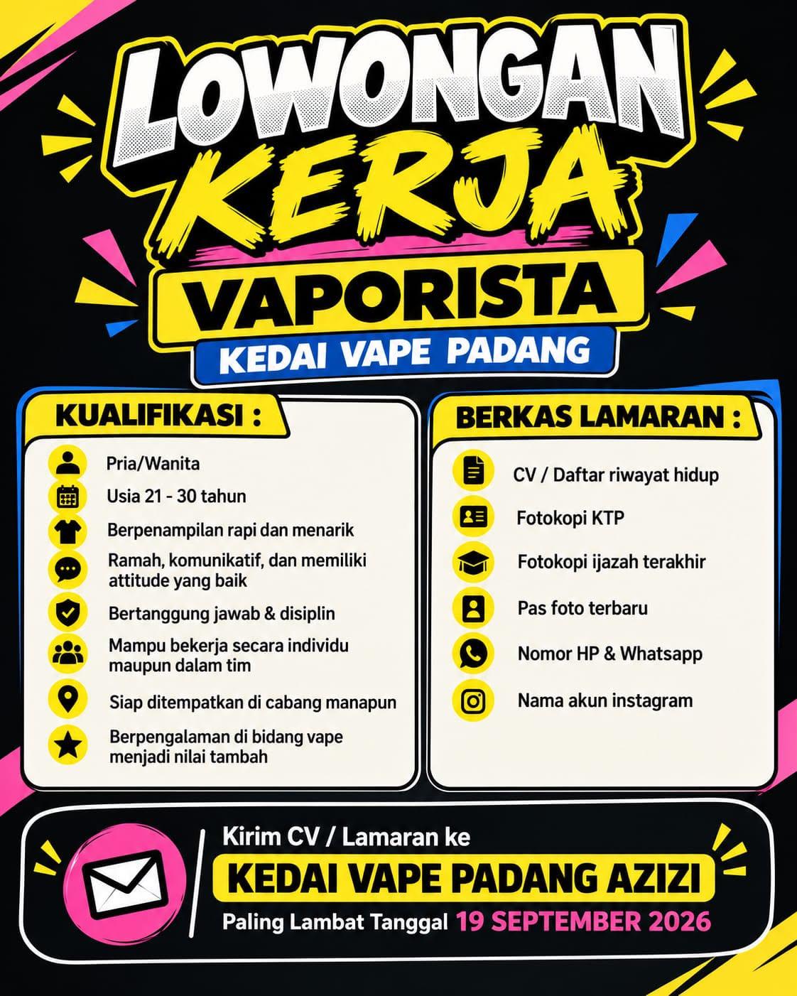 VAPORISTA – KEDAI VAPE PADANG