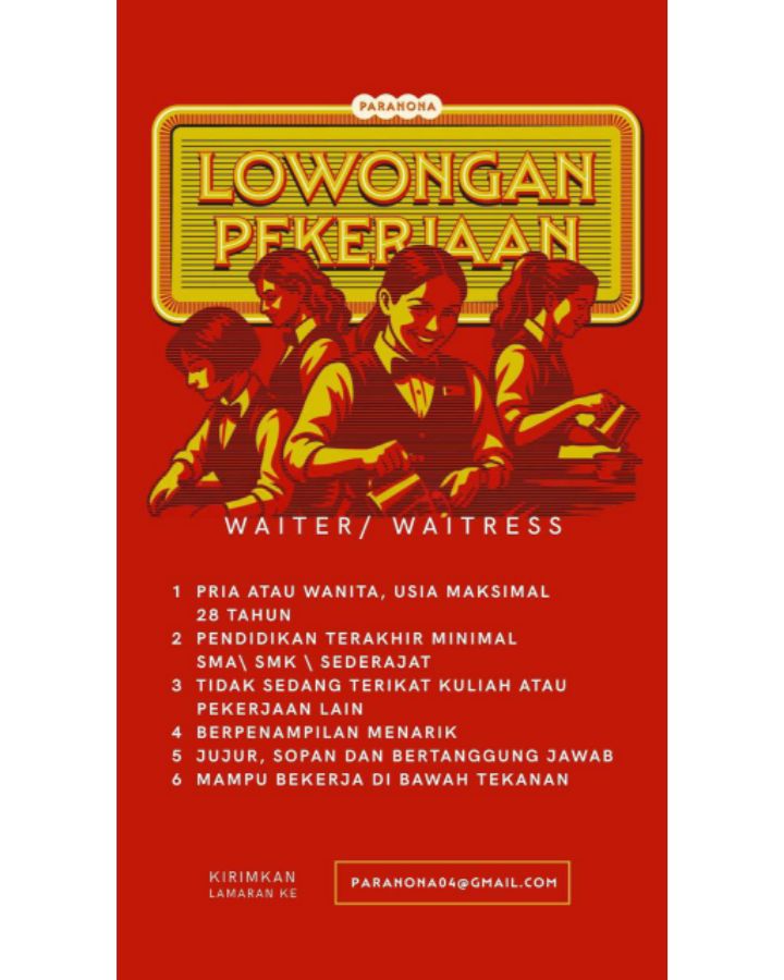 Waiters/Waitress – Paranona Resto