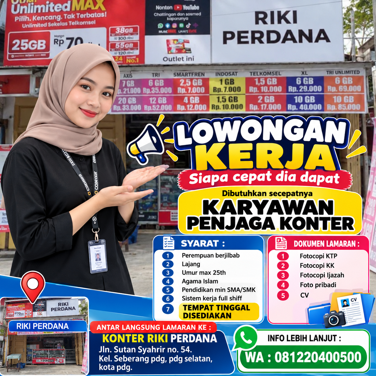 Karyawan penjaga konter – Konter Riki Perdana