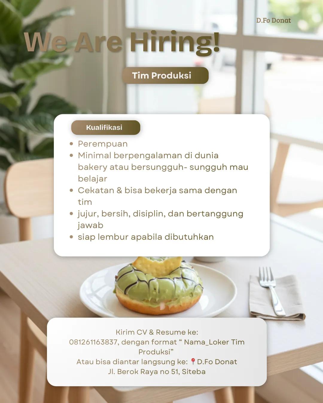 Bagian Produksi – D.Fo Donat