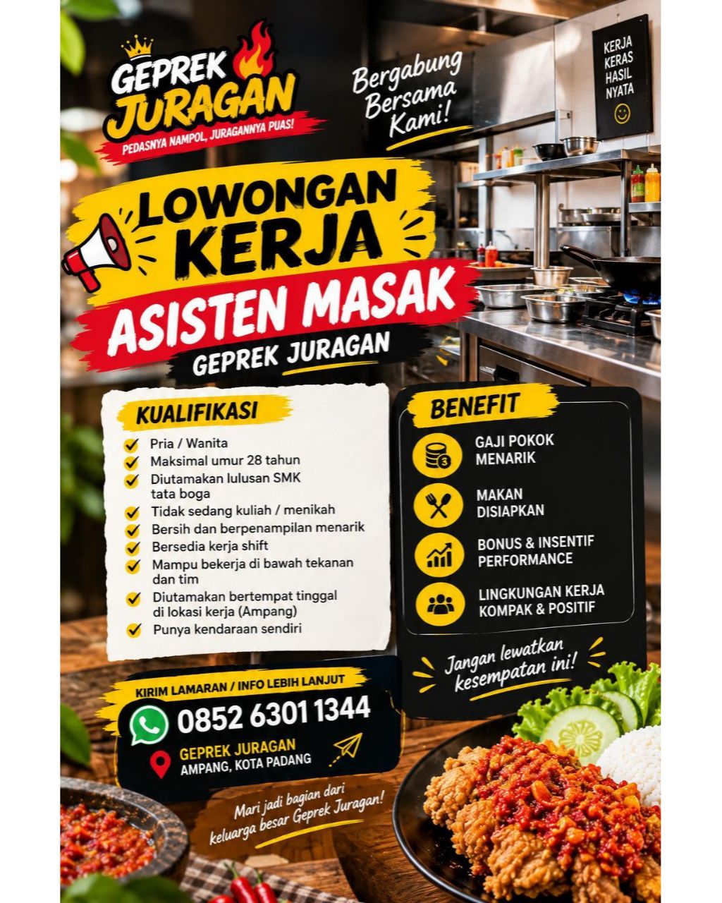 Asisten Masak – Geprek Juragan